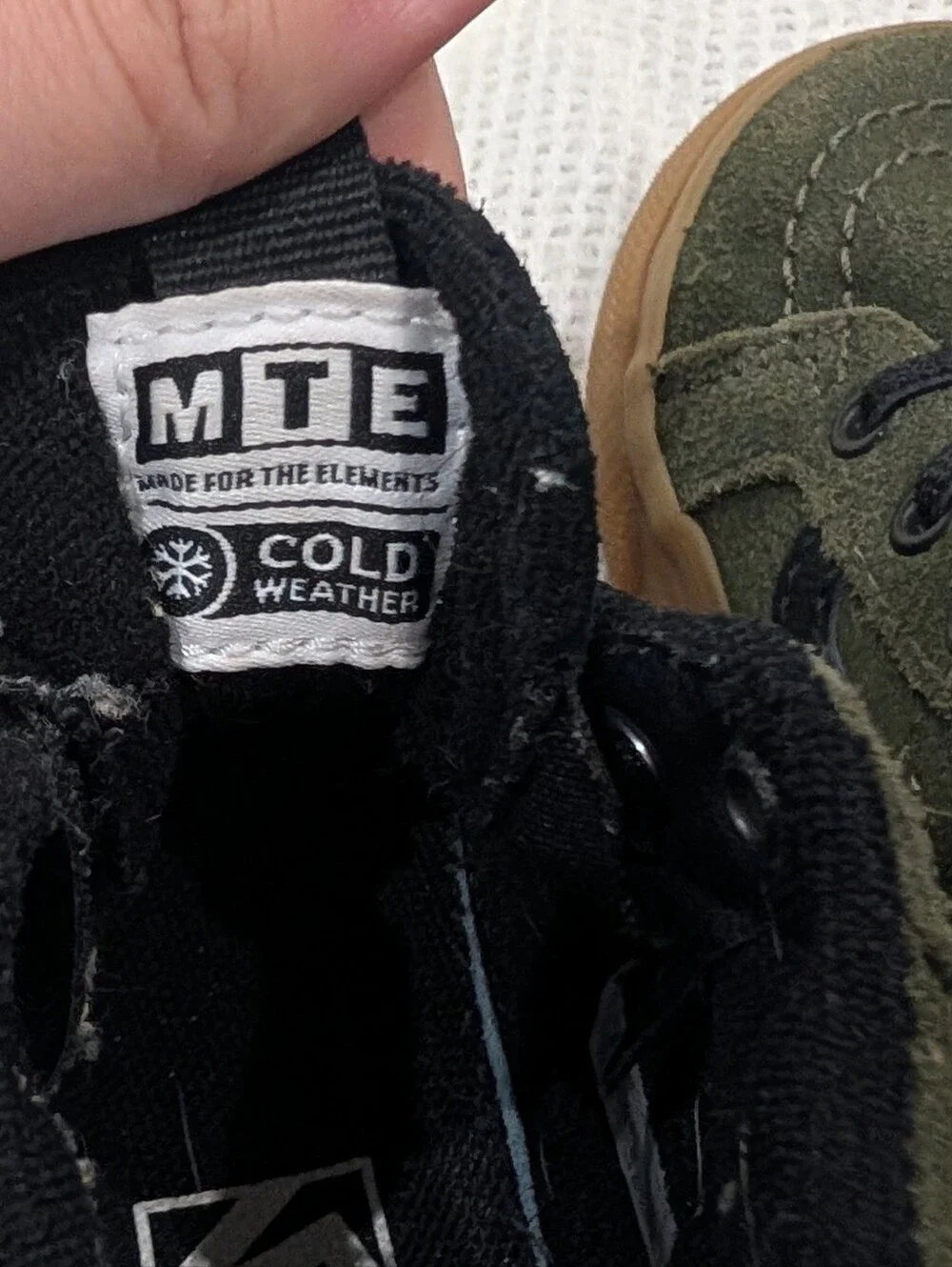 Vans Kids High-Top Sneakers in Olive Green with Gum Sole